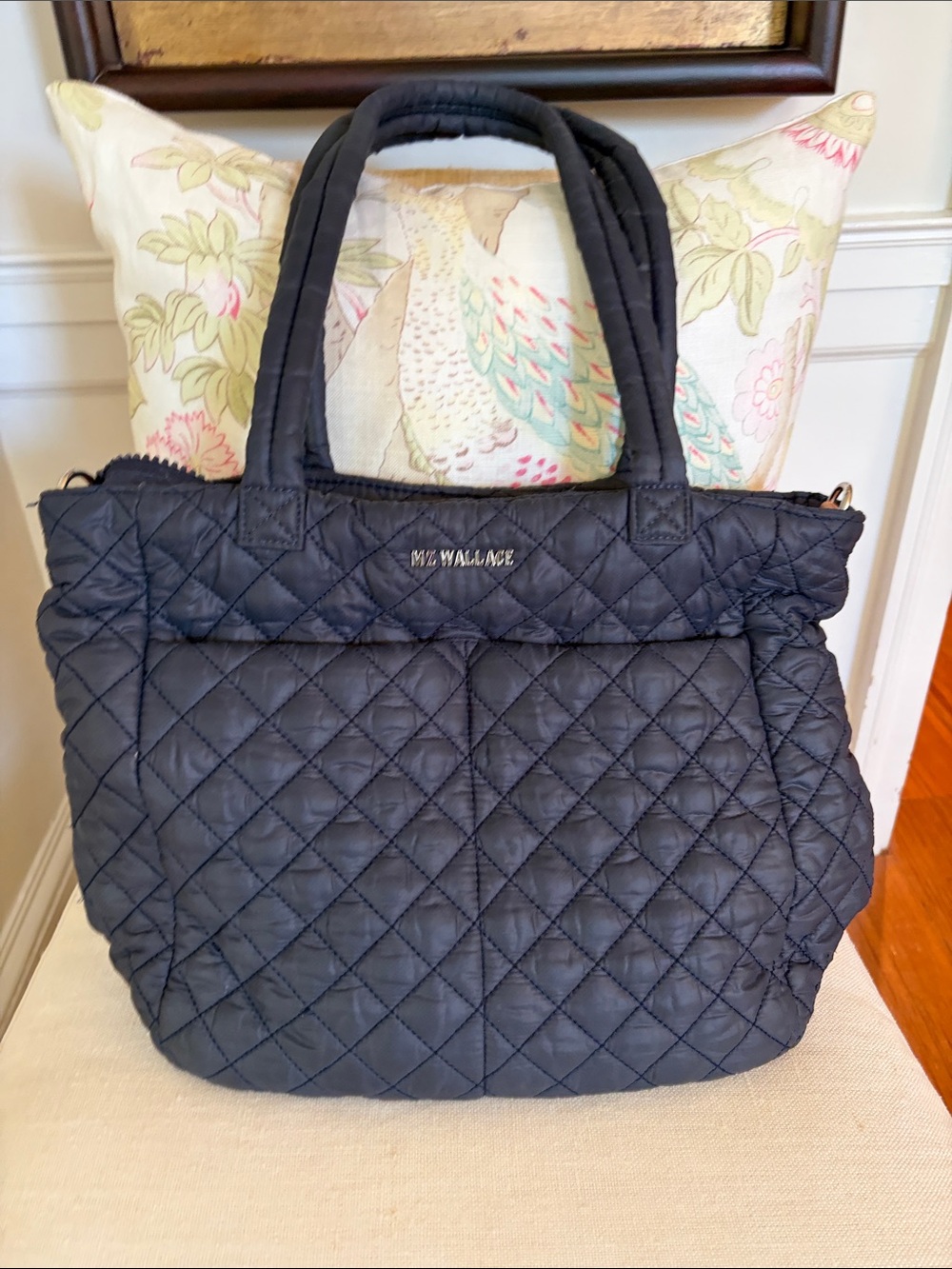 MZ Wallace Quilted Nylon Tote - Navy Blue